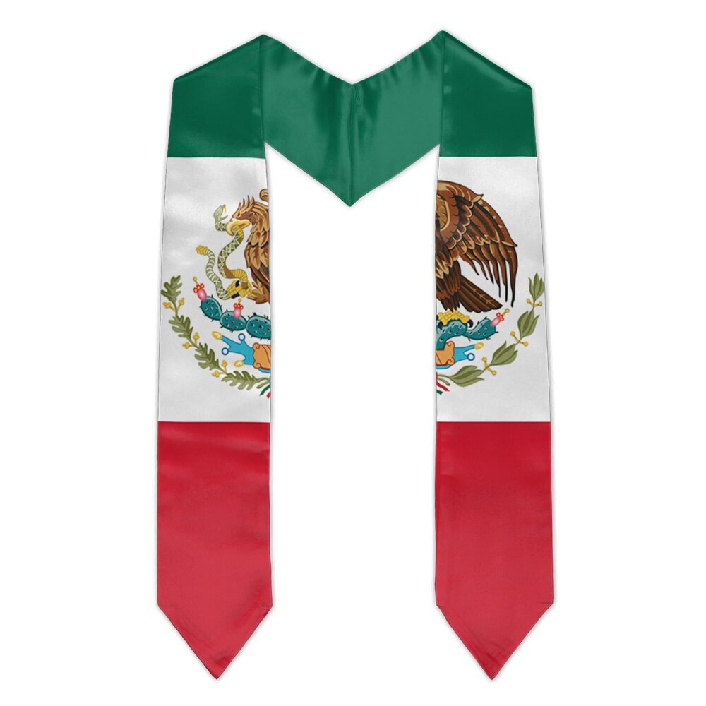 7649 Mexico Flag Graduation Stole Unisex Mexican Graduation Sash Honor